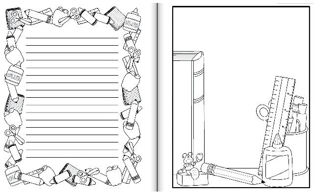 Printable writing paper with borders image